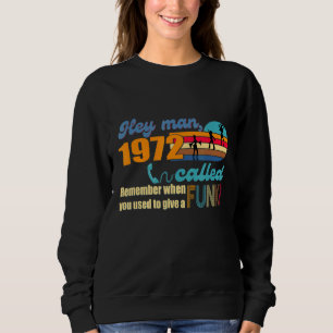 Retro 1972 70s Vintage 50 jaar Hey Man Gebruikt om Trui