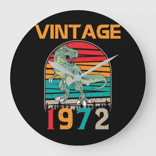  retro 1972 Birthday Grote Klok (Voorkant)