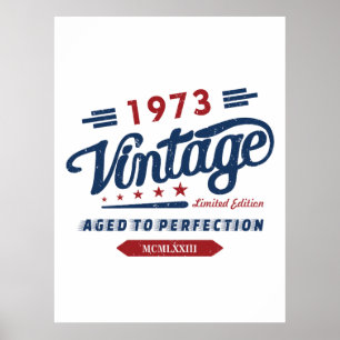 Retro 1973 Limited Edition Birthday Gift Poster