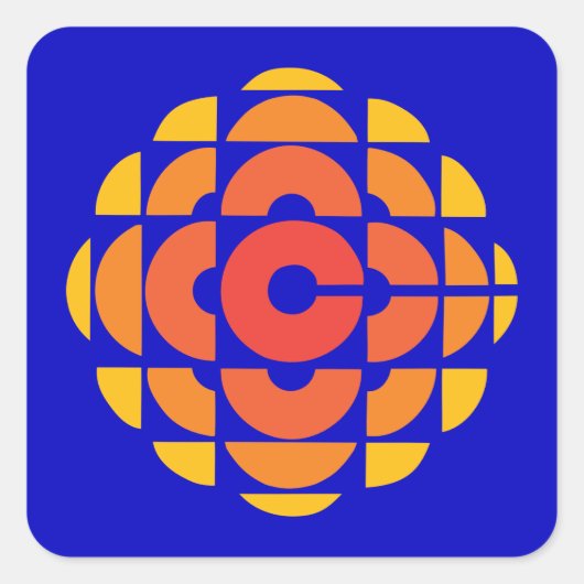 Retro 1974-1986 vierkante sticker (Voorkant)