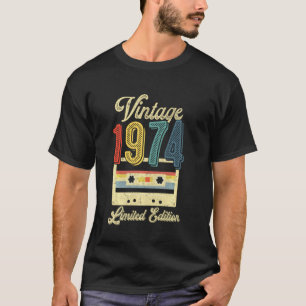 Retro  1974 Cassettebandje 48th Birthday Mus T-shirt