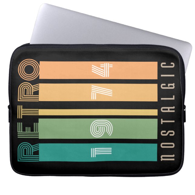 Retro 1974 nostalgisch laptop sleeve (Voorkant)