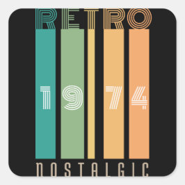 Retro 1974 nostalgisch vierkante sticker