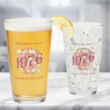 Retro 1976 50e verjaardag bierglas 