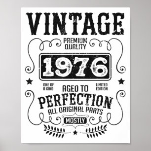 Retro 1976 Geboortejaar Verjaardag Grappige Citate Poster