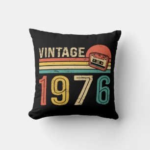 Retro 1976 Verjaardagsmuziek Cassettereband Cadeau Kussen