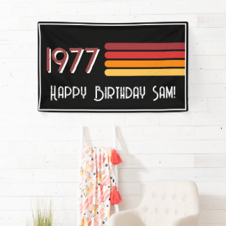 Retro 1977 Streep Zon 50e Verjaardag Spandoek
