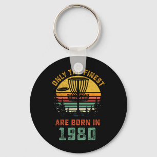 Retro 1980 40e verjaardag Disc Golf-cadeau 40 jaar Sleutelhanger