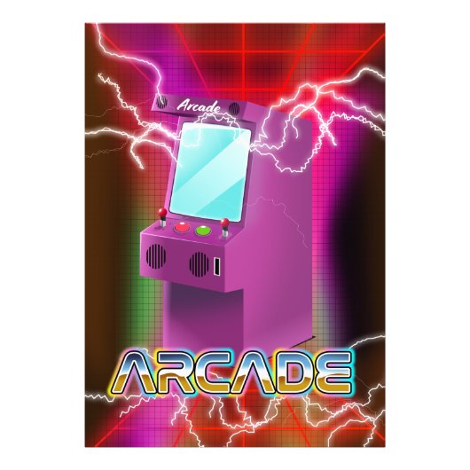 Retro 1980-arcade foto afdruk (Voorkant)