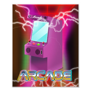 Retro 1980-arcade foto afdruk
