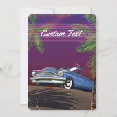 Retro 1980s Auto neonposter Kaart (Voorkant)