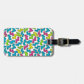 Retro 1980's Cool Cute 80s Memphis Pattern Bagagelabel (Voorkant horizontaal)