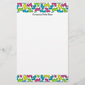 Retro 1980's Cool Cute 80s Memphis Pattern Briefpapier (Voorkant)