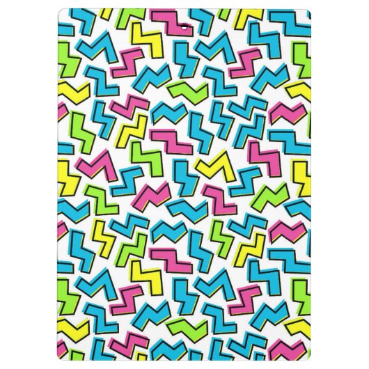 Retro 1980's Cool Cute 80s Memphis Pattern Klembord (Achterkant)