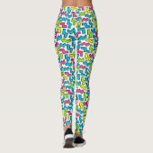 Retro 1980's Cool Cute 80s Memphis Pattern Leggings (Achterkant)