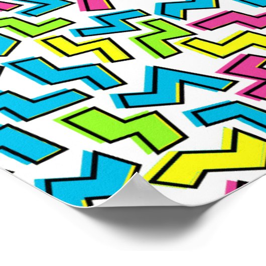 Retro 1980's Cool Cute 80s Memphis Pattern Poster (Hoek)