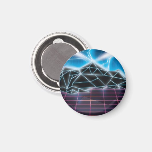 Retro 1980s videogame grafisch magneet (Voorkant / Achterkant)