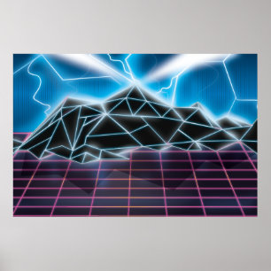 Retro 1980s videogame grafisch poster