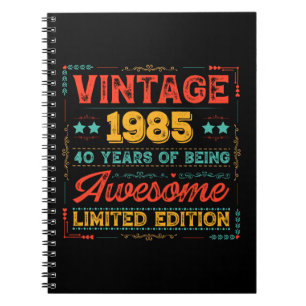 Retro 1985 Gemaakt in 1985 40e verjaardag 40 Jaar Notitieboek
