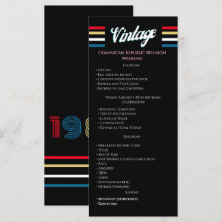 Retro 1986 40e verjaardagsfeest Itinerarium
