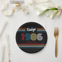 Retro 1986 40e verjaardagsfeest papieren bord