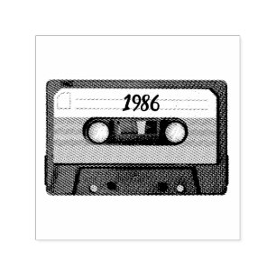 Retro 1986 aanpasbare cassettebandje zelfinktende stempel