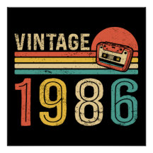 Retro 1986 Verjaardag Vintage Cassetteband 40e