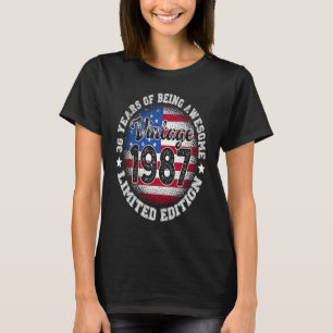 retro 1987 36th Birthday 36 Years Old Amer T-shirt