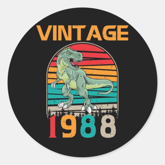  retro 1988 Birthday Ronde Sticker (Voorkant)