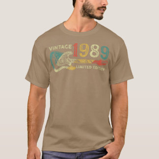 Retro 1989 verjaardagscadeau voor mannen Guitar Pl T-shirt
