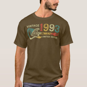 Retro 1993 verjaardagscadeau voor mannen Guitar Pl T-shirt