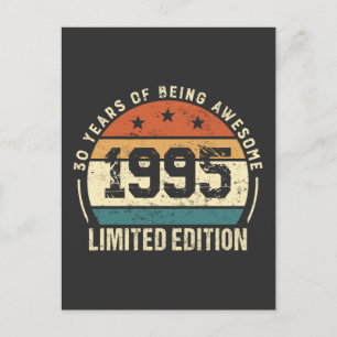 Retro 1995 30e verjaardagscadeau  briefkaart