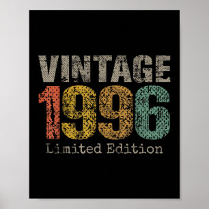 Retro 1996 Tekst 30e Verjaardagscadeau Mannen Vrou Poster