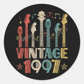 Retro 1997 Guitar Lover 1997 Birthday Ronde Sticker