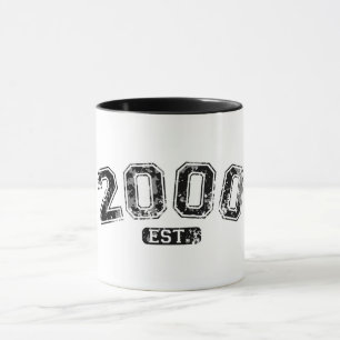 Retro 2000 Grunge Est. Opgericht Grafisch Mok