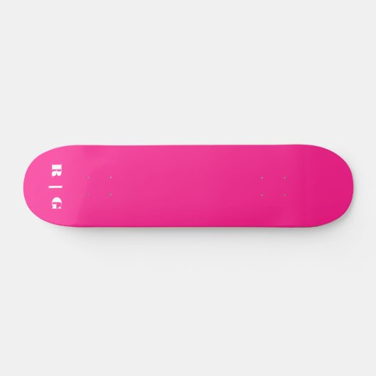 Retro 2000's Hot-Pink aangepaste monogram Initiaal Skateboard (Horizontaal)