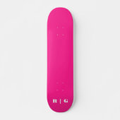 Retro 2000's Hot-Pink aangepaste monogram Initiaal Skateboard (Voorkant)
