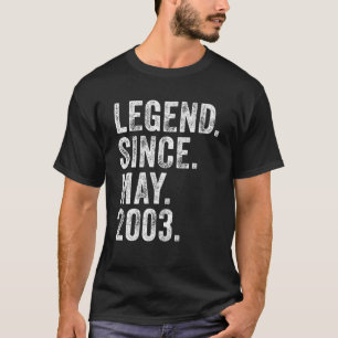 Retro 2003 Birthday May Born Legend from 2003 T-shirt