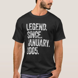 Retro 2005 Geboortedatum januari 2005: Legende sin T-shirt