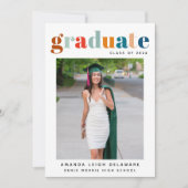 Retro 2024 Afstuderen Foto Aankondiging (Voorkant)