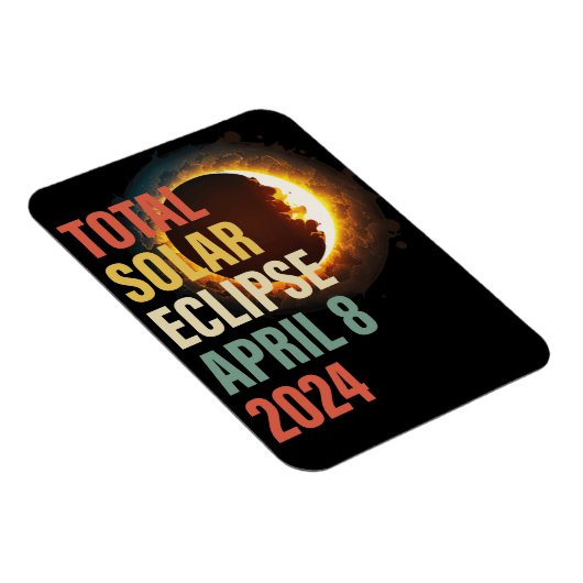 Retro 2024 Totale Zonsverduistering April 8 Magneet (Rechterzijde)