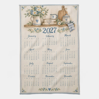 Retro 2027 kalender keukentheedoek theedoek