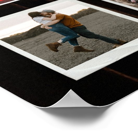 Retro 20e Jubileum Hearts Custom Photo Collage Poster (Hoek)