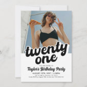 Retro 21e Invitation anniversaire | Vingt et un (Devant)