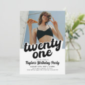 Retro 21e Invitation anniversaire | Vingt et un (Debout devant)