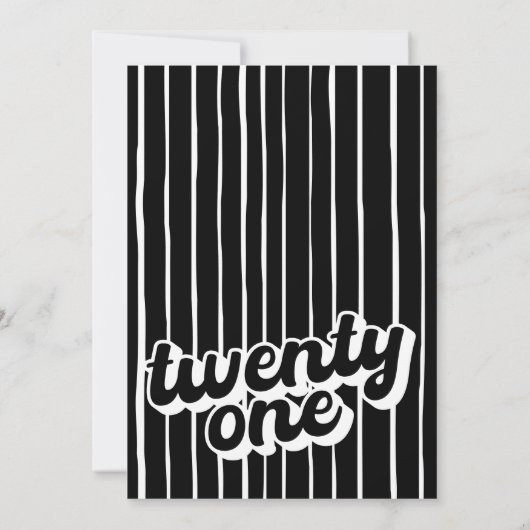 Retro 21e Invitation anniversaire | Vingt et un (Dos)