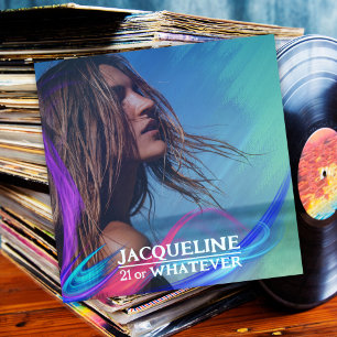 Retro 21st Verjaardag Kleurrijke jaren 90 Muziek A Kaart