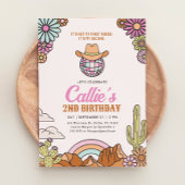 Retro 2e Rodeo Western Girl Invitation d'anniversa