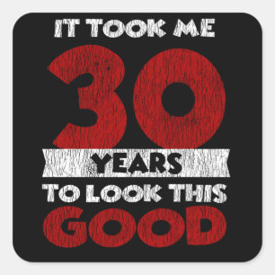 Retro 30 Jaar Oude Grappige 30e Verjaardagscadeau Vierkante Sticker