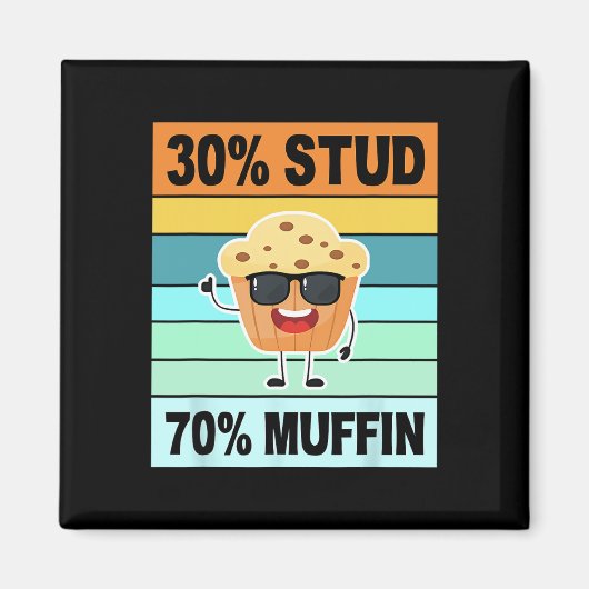 Retro 30 Stud 70 Muffin Shirt Stud Muffin Shirt Va Magneet (Voorkant)